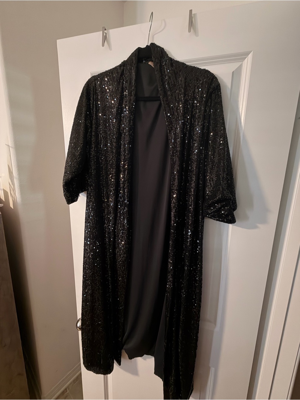 Smash + Tess Black Sequin Duster Cape